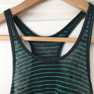 Alexander Wang Linen Striped Tank Top - Blue/Green
